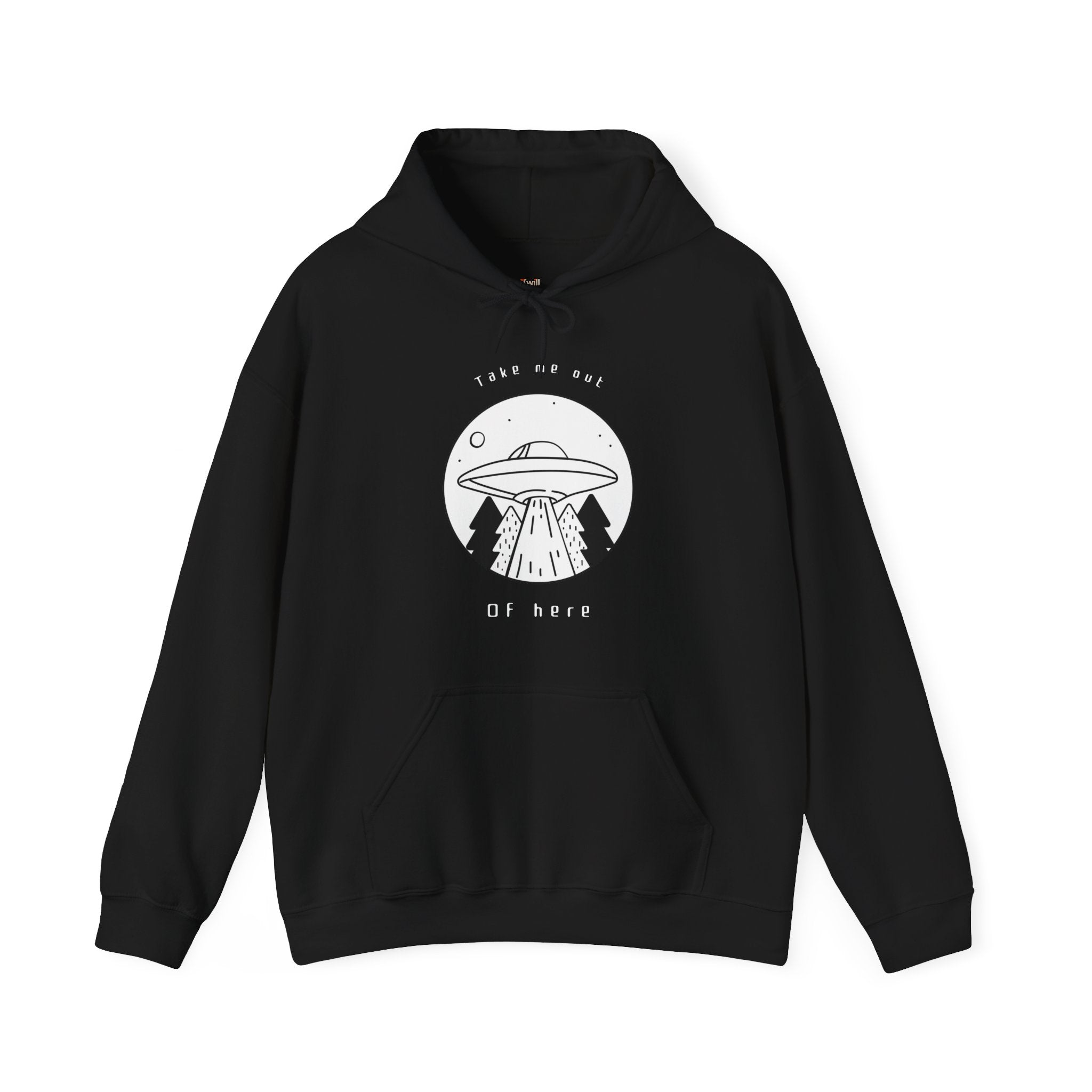 Alien Take Me Out of Here Hoodie | Black Twill Tees